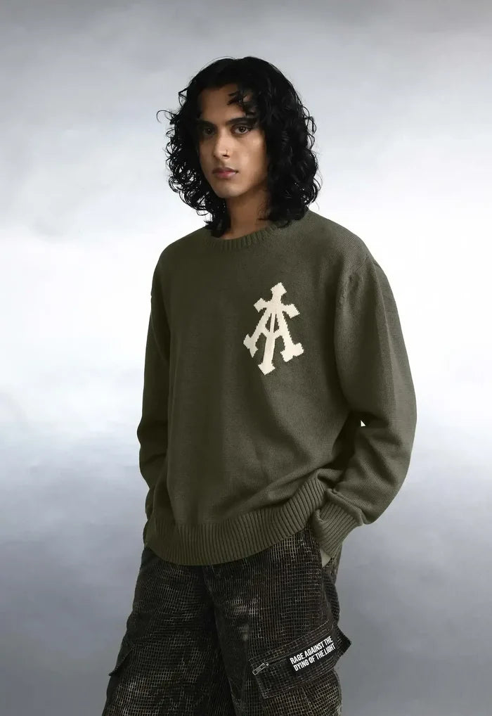 Alpha Cross Knit Sweater