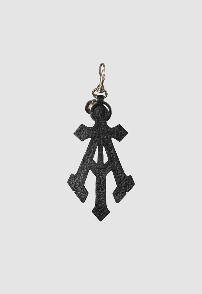 Alpha Cross Leather Keychain