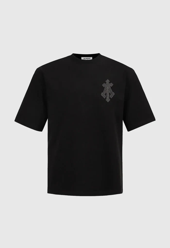 Alpha Cross Zari Embroidered Relaxed Tee