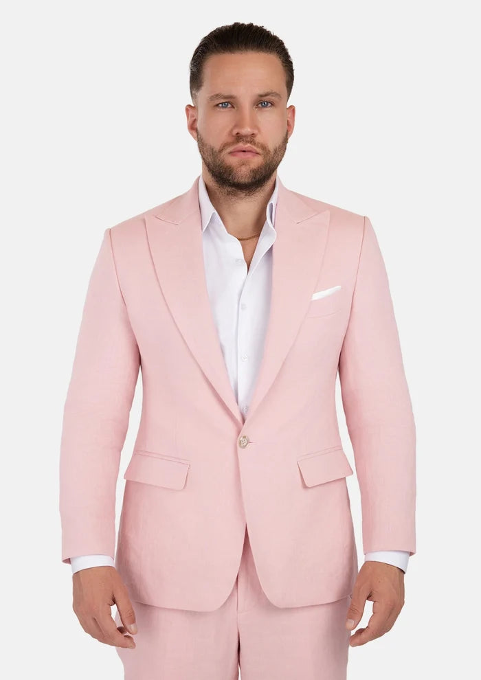Liberty Amaranth Pink Linen Suit - SARTORO