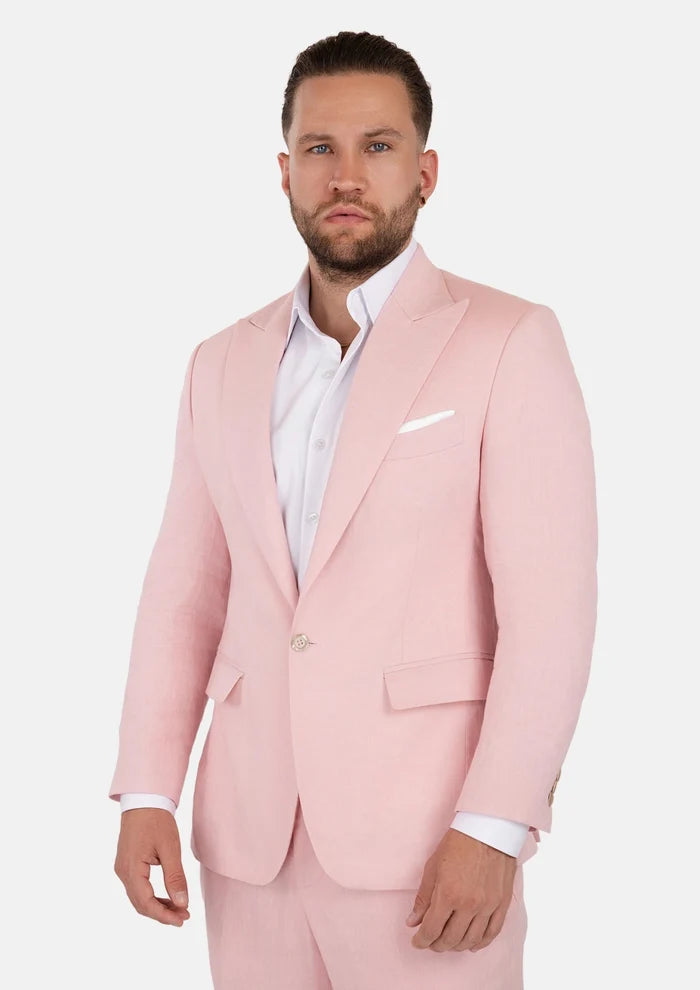 Liberty Amaranth Pink Linen Suit - SARTORO