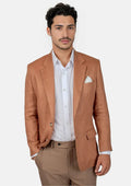 Astor Brown Amber Linen Jacket - SARTORO