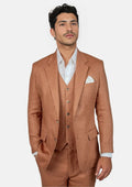 Astor Brown Amber Linen Suit - SARTORO