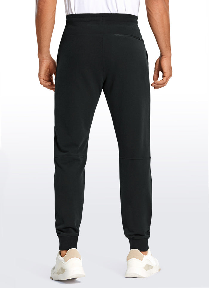CRZ YOGA Men's Lounge Workout  Amenity Jogger Sweatpants Pockets 29'' White Apricot