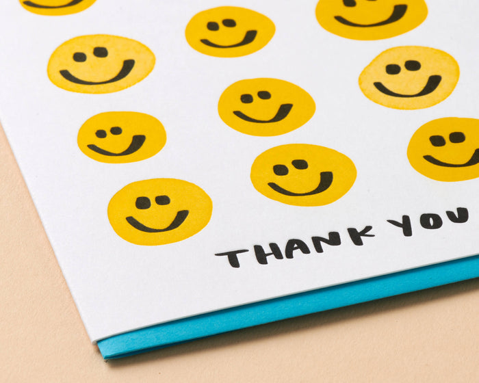And Here We Are Greeting Card  - Smiley Thanks