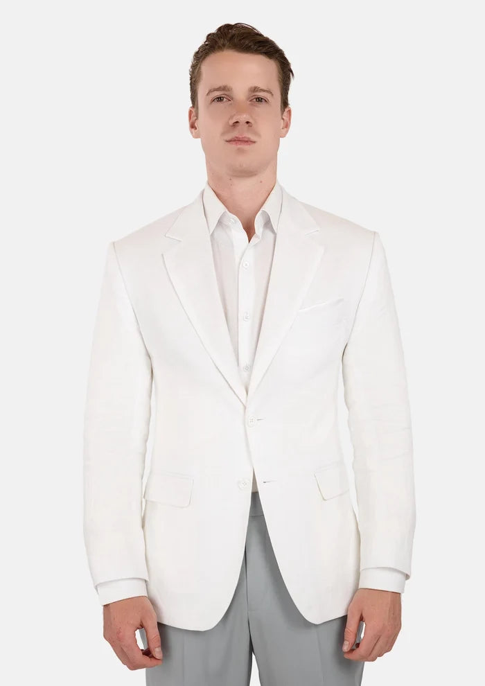 Astor White Linen Jacket - SARTORO