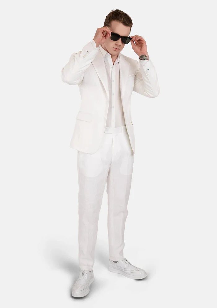 Astor White Linen Suit - SARTORO