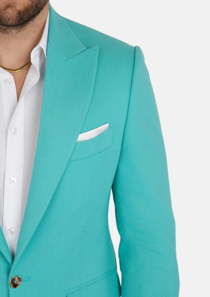 Liberty Atlantis Green Linen Blend Jacket - SARTORO