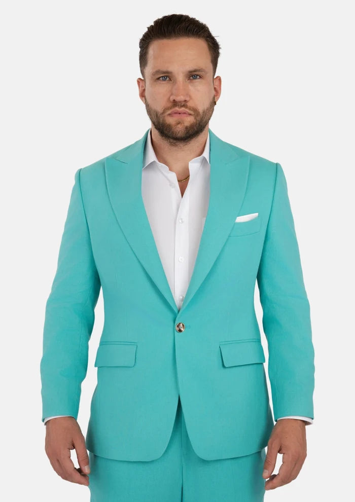 Liberty Atlantis Green Linen Blend Suit - SARTORO