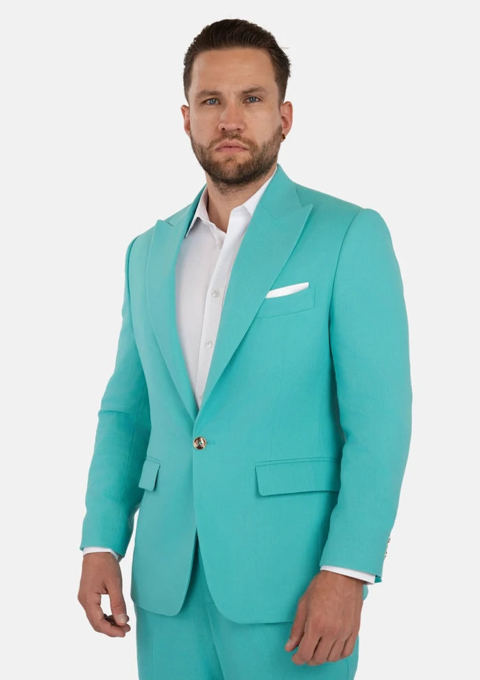 Liberty Atlantis Green Linen Blend Suit - SARTORO