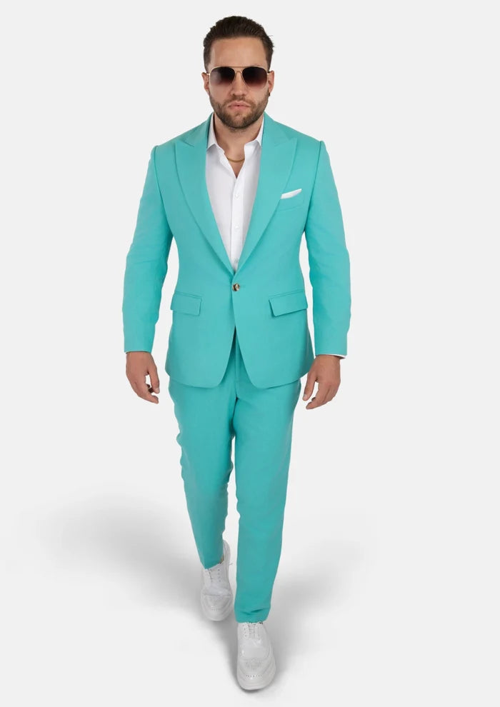 Liberty Atlantis Green Linen Blend Suit - SARTORO