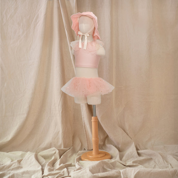 Petit Playa Ballet Bikini Crop Top in Fairy Pink print, sun-safe UPF50+ swimwear for babies and girls — image 5