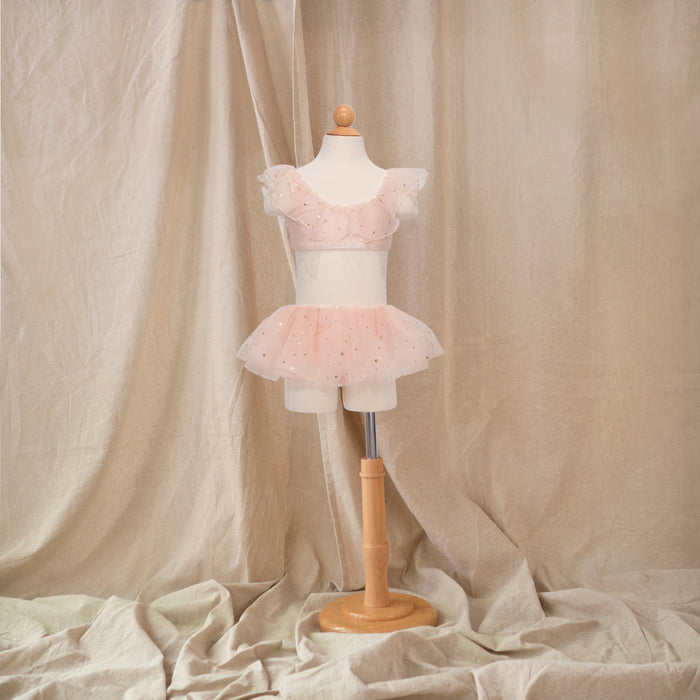 Petit Playa Ballet Bikini Scoop Top in Fairy Pink print, sun-safe UPF50+ swimwear for babies and girls — image 3