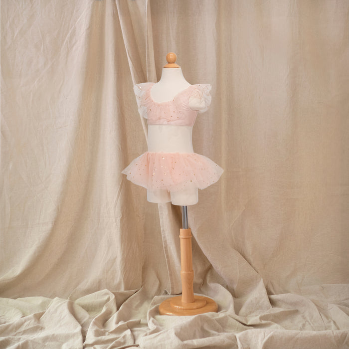 Petit Playa Ballet Bikini Scoop Top in Fairy Pink print, sun-safe UPF50+ swimwear for babies and girls — image 4
