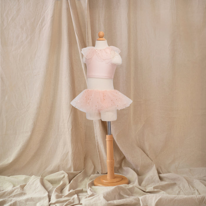 Petit Playa Ballet Bikini Crop Top in Fairy Pink print, sun-safe UPF50+ swimwear for babies and girls — image 3