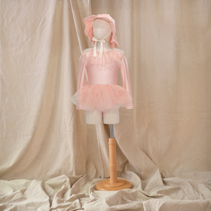 Petit Playa Ballet Long Sleeve Swim Dress in Fairy Pink print, sun-safe UPF50+ swimwear for babies and girls — image 4