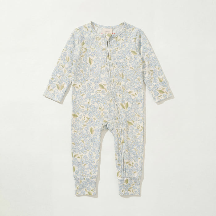 Petit Playa Bamboo Convertible Footie Pajamas & Play in Hydrangea print, soft bamboo pajamas for babies and girls — image 6