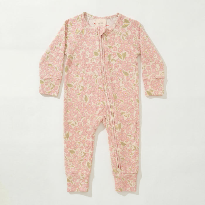 Petit Playa Bamboo Convertible Footie Pajamas & Play in Peony print, soft bamboo pajamas for babies and girls — image 7