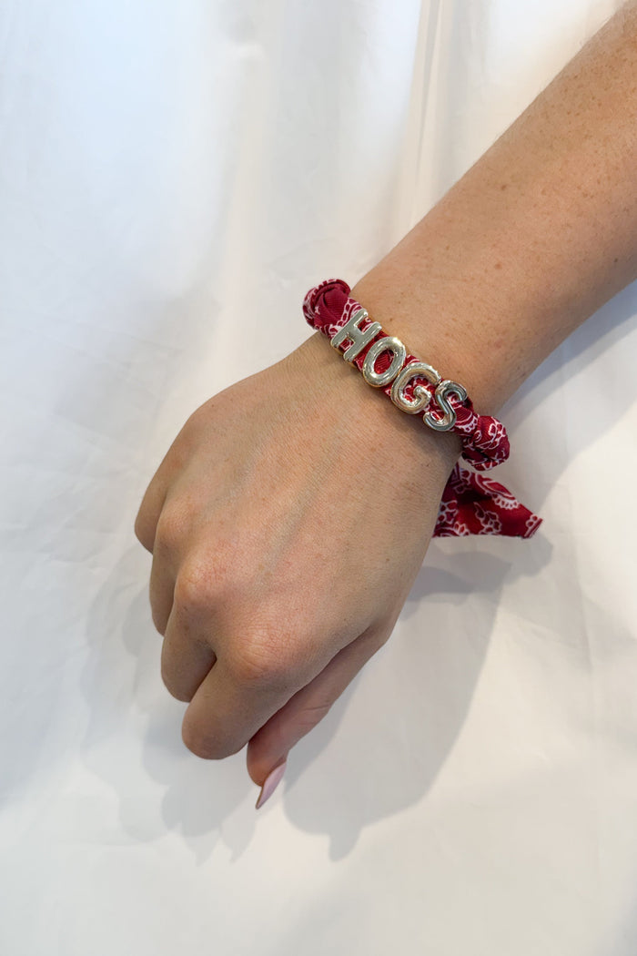 Bandana Slider Bracelet Hogs, adeline boutique, dallas boutique, boutique