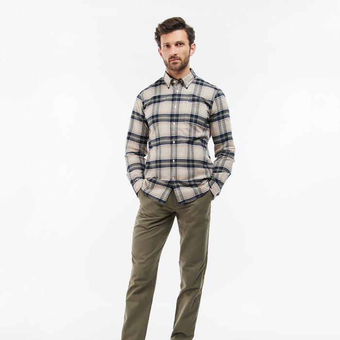 Barbour - Betsom Tailored Fit Shirt in Stone Marl - Nigel Clare