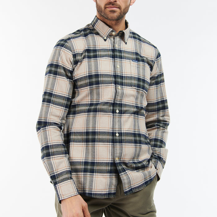 Barbour - Betsom Tailored Fit Shirt in Stone Marl - Nigel Clare