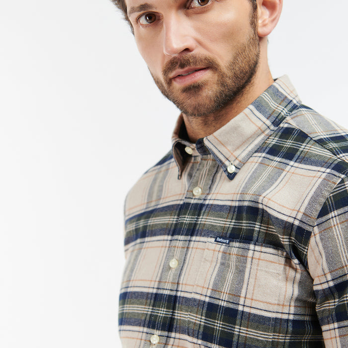 Barbour - Betsom Tailored Fit Shirt in Stone Marl - Nigel Clare