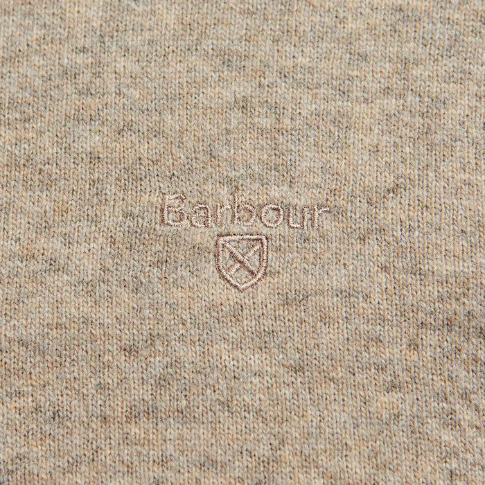Barbour - Essential Lambswool Crew Neck Jumper in Fossil - Nigel Clare