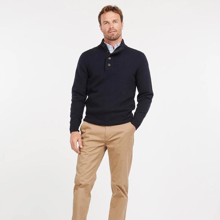 Barbour - Essential Patch Half Zip Jumper in Navy - Nigel Clare