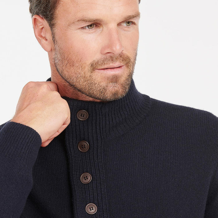 Barbour - Essential Patch Half Zip Jumper in Navy - Nigel Clare