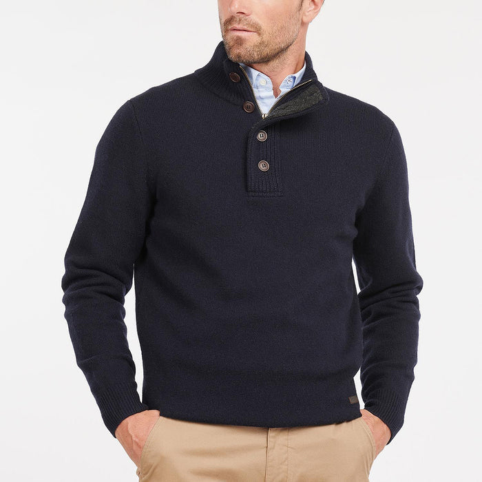 Barbour - Essential Patch Half Zip Jumper in Navy - Nigel Clare
