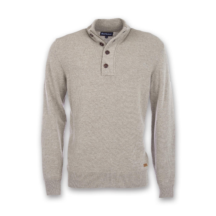 Barbour - Essential Patch Half Zip Jumper in Stone - Nigel Clare
