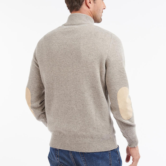 Barbour - Essential Patch Half Zip Jumper in Stone - Nigel Clare