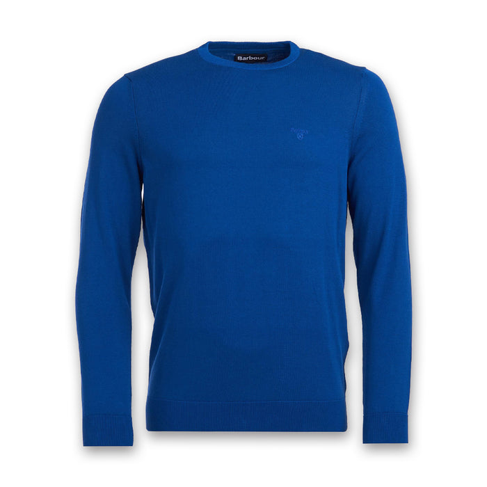 Barbour - Light Cotton Crew Neck Jumper in Bright Blue - Nigel Clare