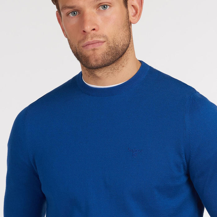 Barbour - Light Cotton Crew Neck Jumper in Bright Blue - Nigel Clare