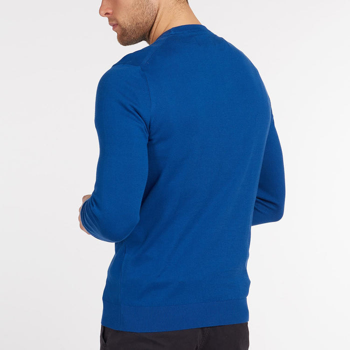 Barbour - Light Cotton Crew Neck Jumper in Bright Blue - Nigel Clare