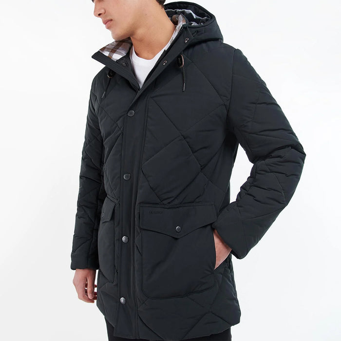 Barbour - Moben Baffle Quilted Jacket in Black - Nigel Clare