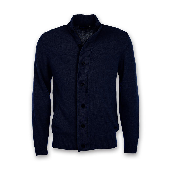 Barbour - Patch Full Zip Up Cardigan in Navy - Nigel Clare