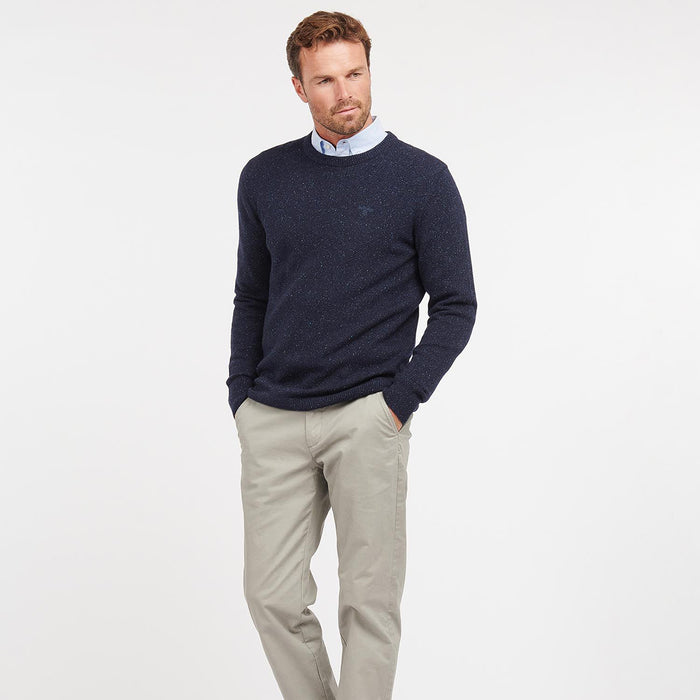 Barbour - Tisbury Crew Neck Jumper in Navy Fleck - Nigel Clare
