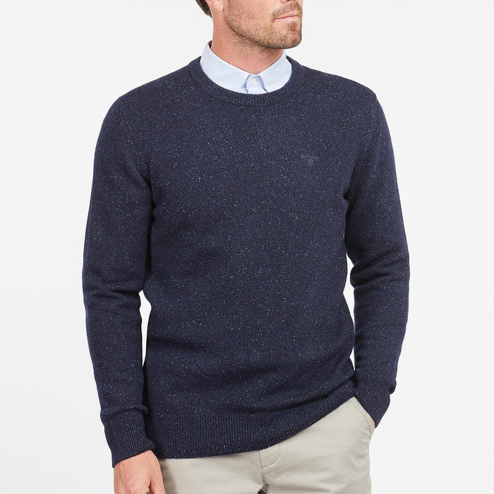 Barbour - Tisbury Crew Neck Jumper in Navy Fleck - Nigel Clare