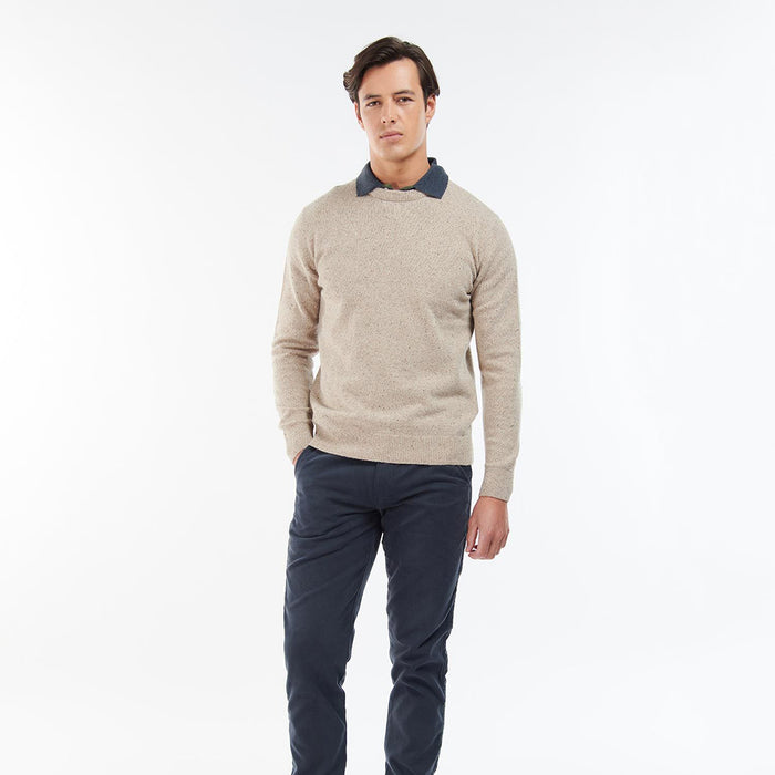 Barbour - Tisbury Crew Neck Jumper in Stone - Nigel Clare