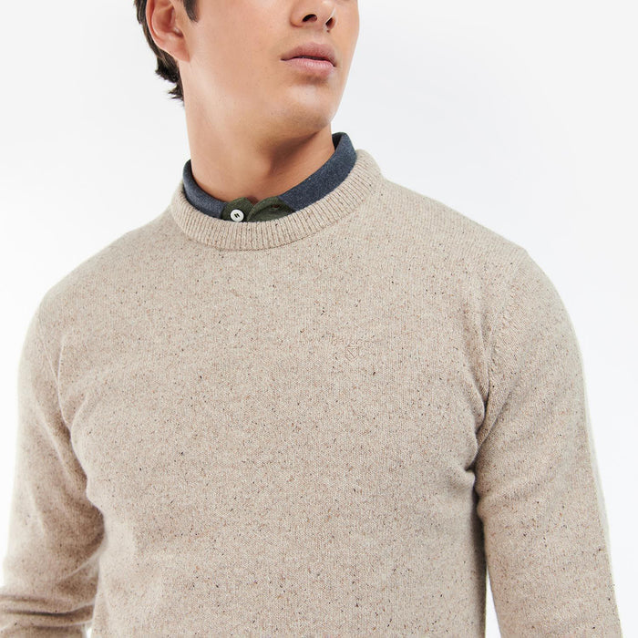 Barbour - Tisbury Crew Neck Jumper in Stone - Nigel Clare