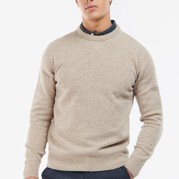 Barbour - Tisbury Crew Neck Jumper in Stone - Nigel Clare