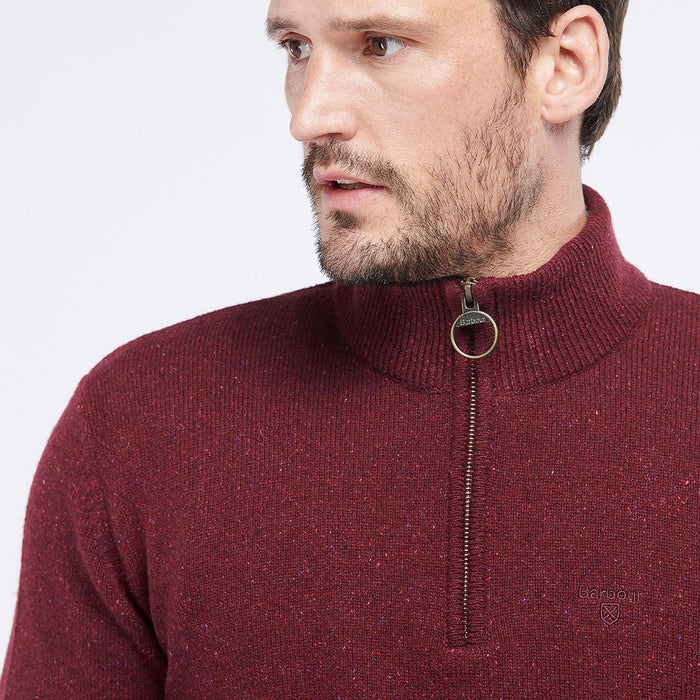 Barbour - Tisbury Half Zip Jumper in Ruby - Nigel Clare