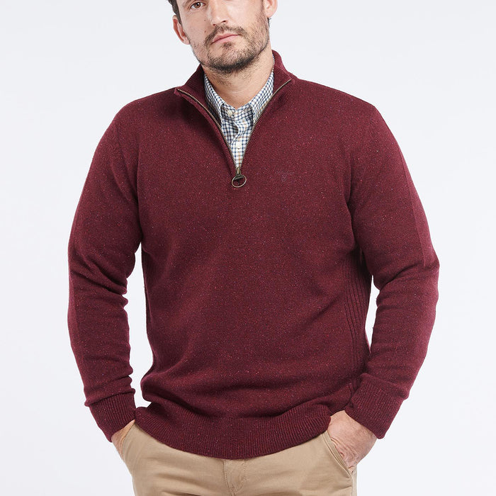 Barbour - Tisbury Half Zip Jumper in Ruby - Nigel Clare