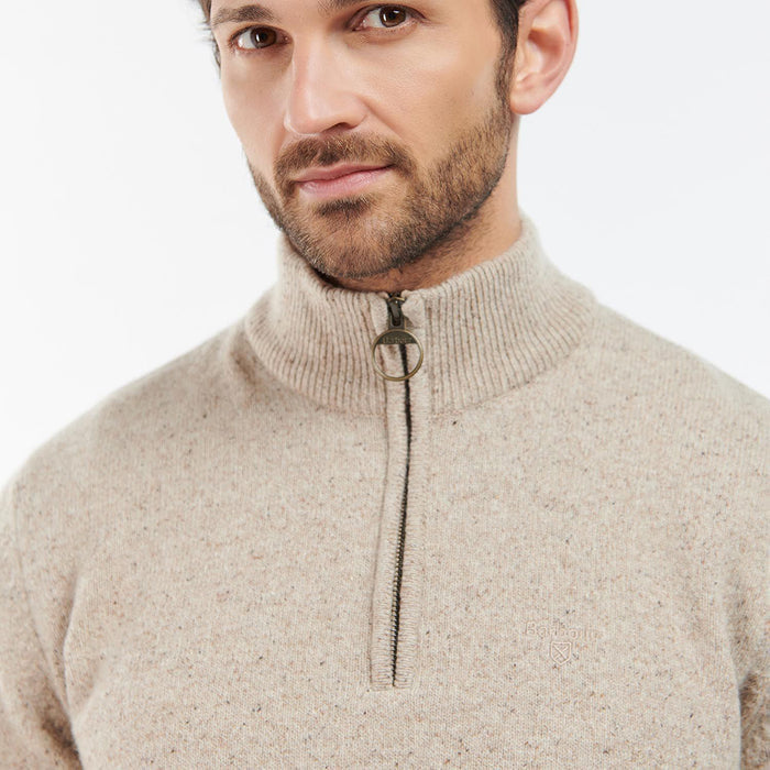Barbour - Tisbury Half Zip Jumper in Stone - Nigel Clare