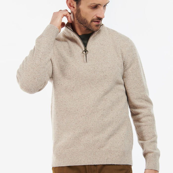 Barbour - Tisbury Half Zip Jumper in Stone - Nigel Clare