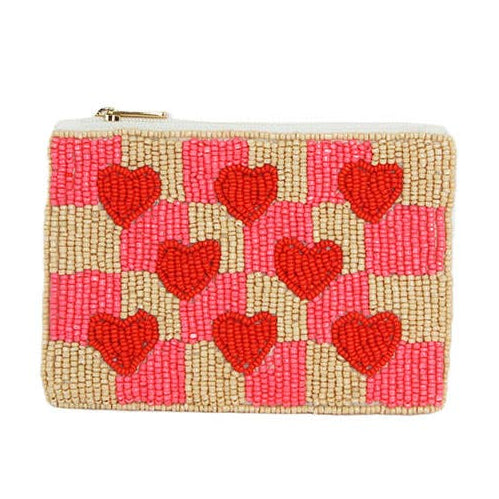Beaded Coin Purse - Hearts