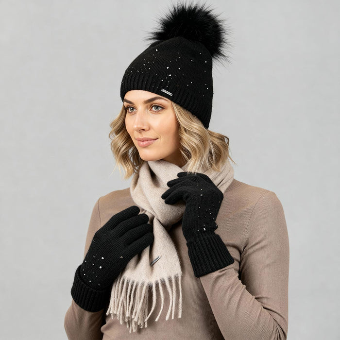 Giesswein Beanie Kristallwand - noir 022