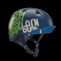 Bern Nino Satin Navy Blue Zig-Zag w/ Flip Visor