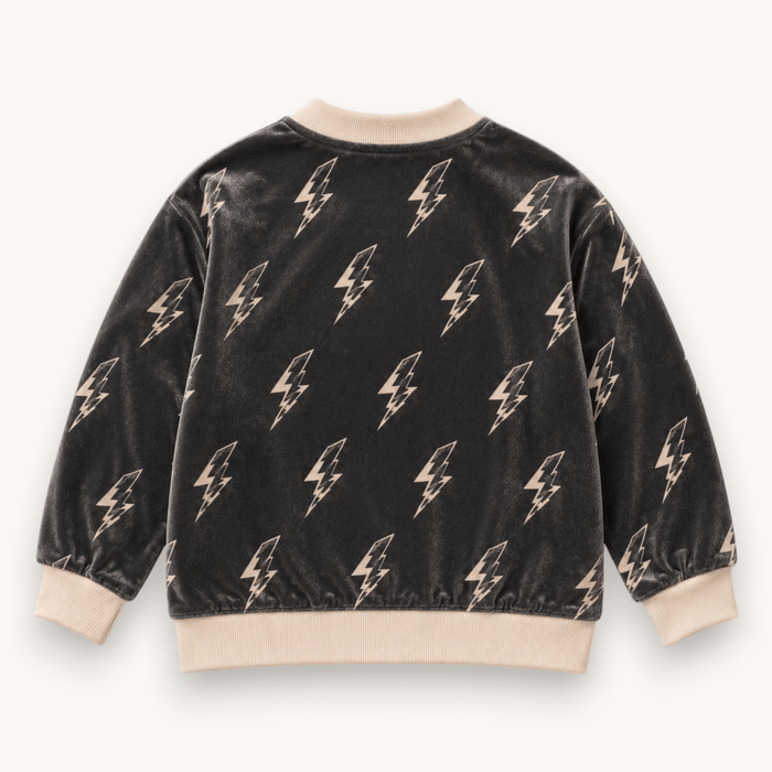 Best Day Ever Kids - Thunderbolt Retro Velvet Cardigan